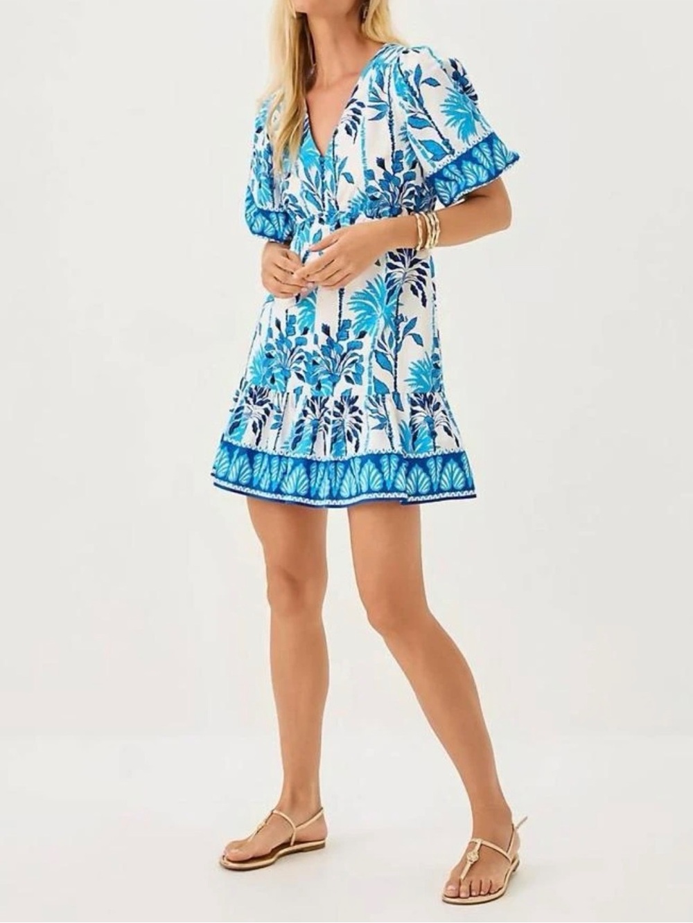 NWT Lilly Pulitzer Kentlee Dress Coconut Swayin in the Breeze print - Picture 3 of 5